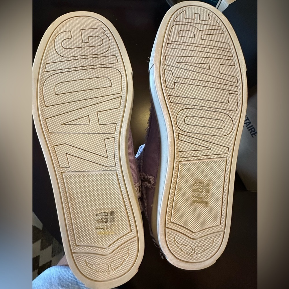 NIB Zadig & Voltaire High Flash Canvas 39 Boomerang Lavender Vintage-effect 8 - Picture 10 of 12